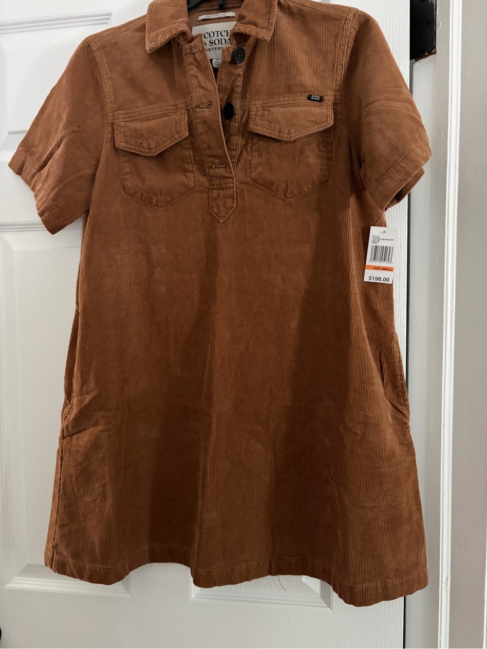Scotch & Soda Corduroy Polo Dress - Brown